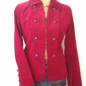 Red velvet blazer